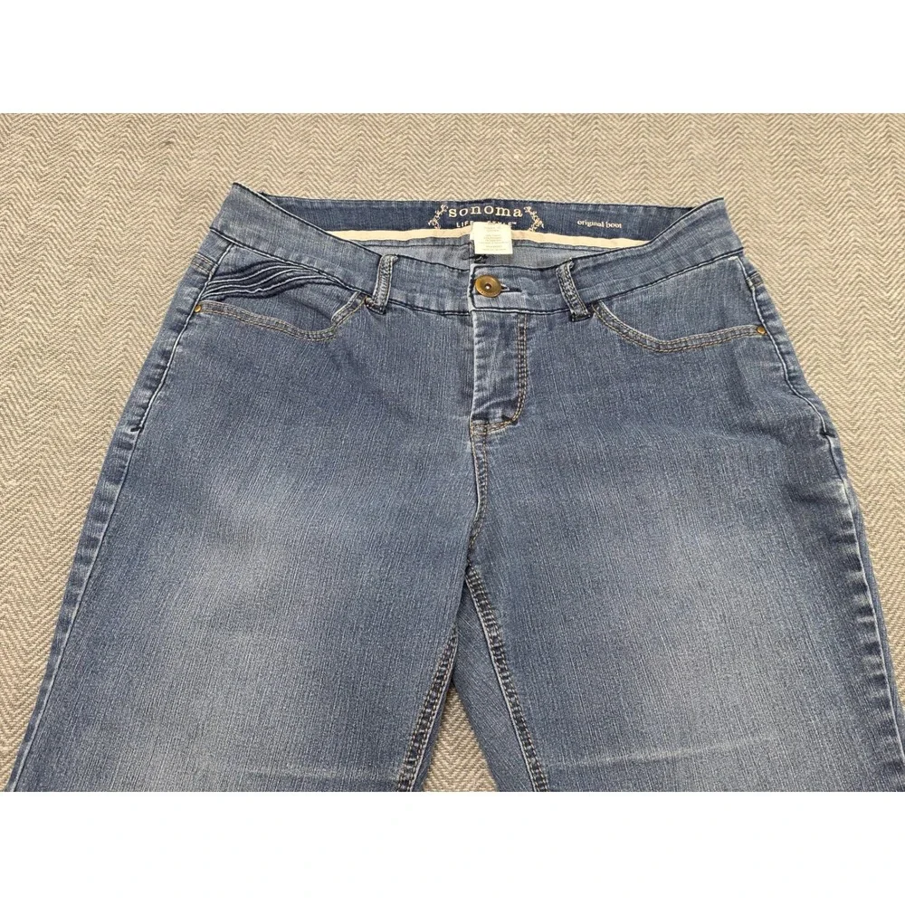 Sonoma Life Style Petite Original Boot‎ Jeans Medium Wash Denim Women Size 10P